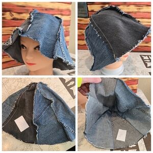 Upcycled Denim Patch " Flop Hat" M-XL Handmade Dont Throw It Out B